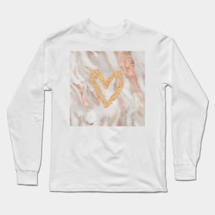 Marble glittering heart Long Sleeve T-Shirt